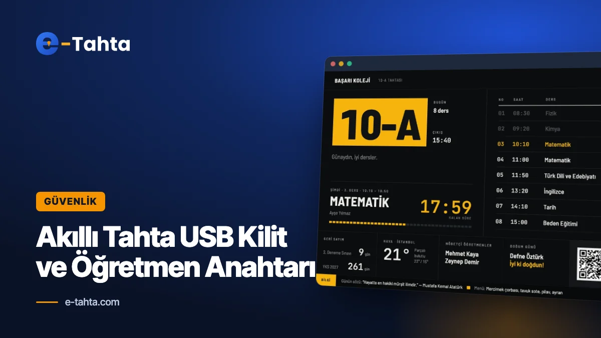 Akıllı Tahta USB Kilit: Öğretmen Anahtarı Nasıl Oluşturulur?