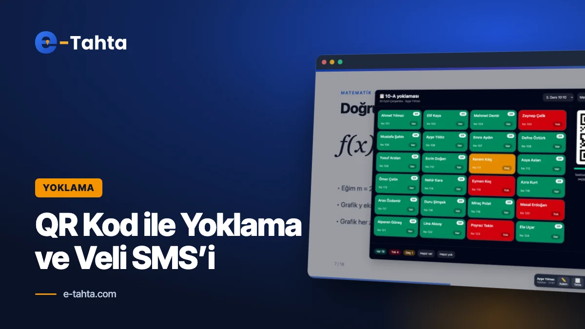 QR Kod ile Yoklama: Akıllı Tahtadan Öğrenci Yoklaması ve Veli SMS’i