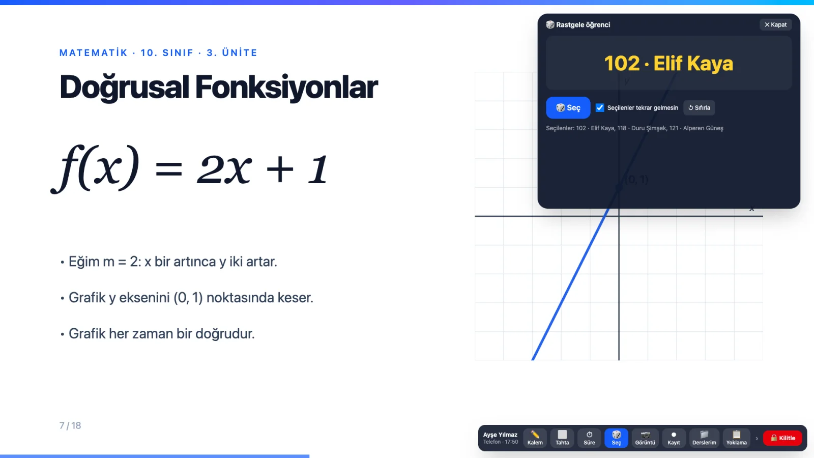 Rastgele öğrenci seçici