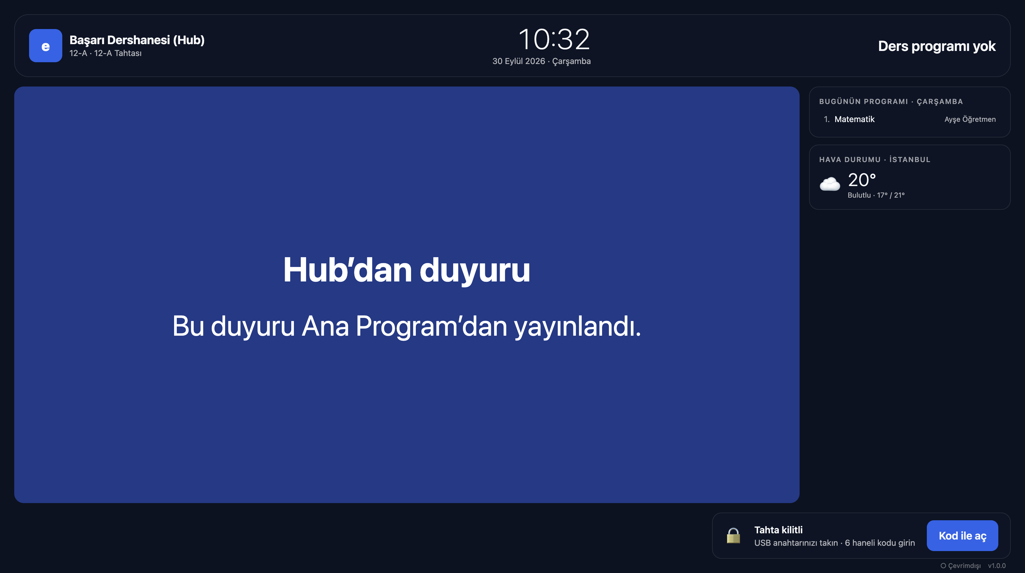 Kilit ekranı dijital pano